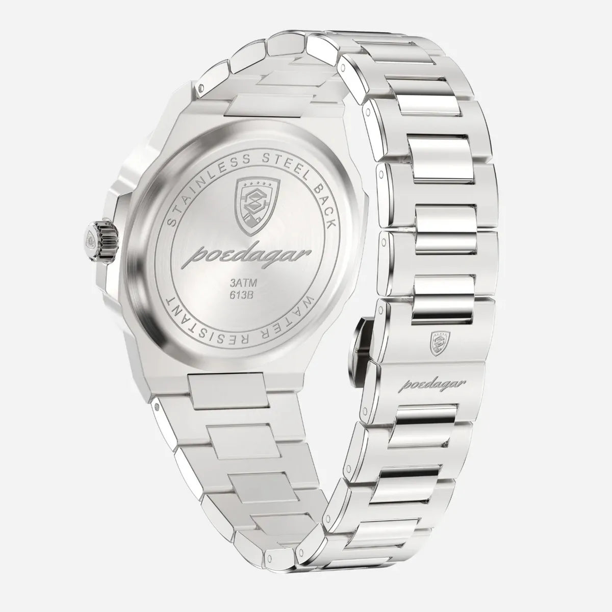 Silver & Black Luxury Quartz Watch For Men