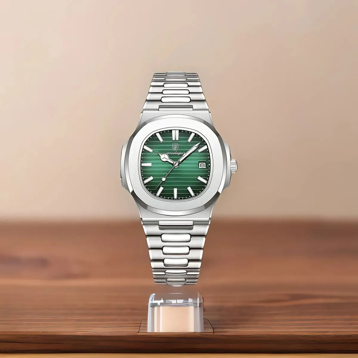 Silver & Green Luxury Quartz