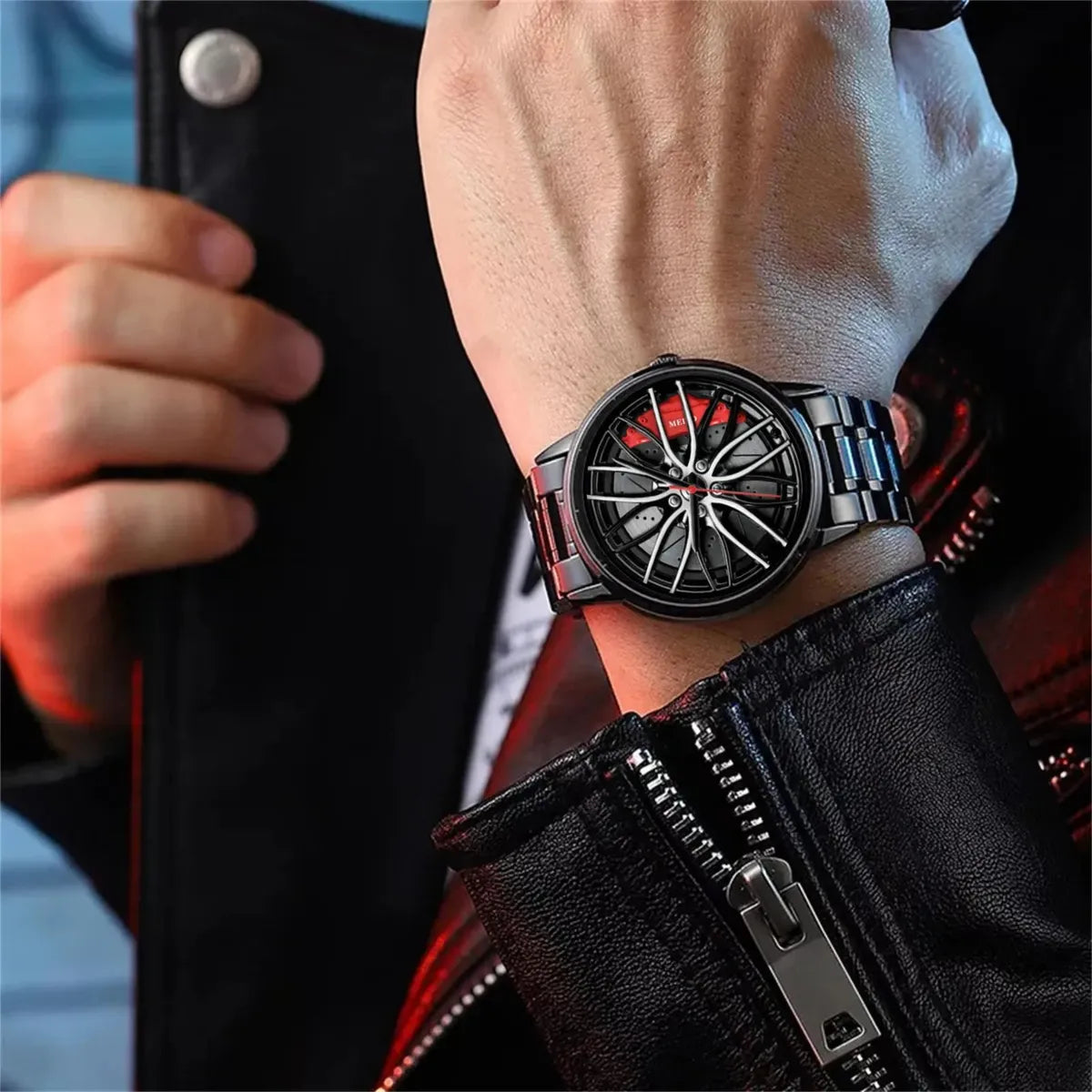 Black Stable Wheels Creative Watch For Men