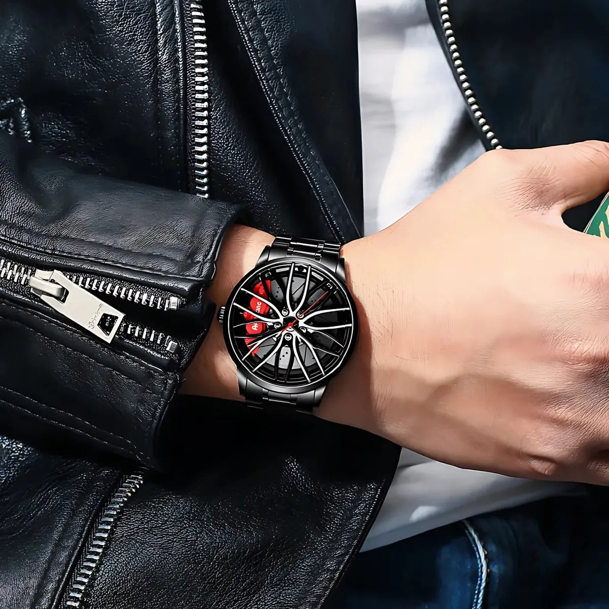 Black Stable Wheels Creative Watch For Men