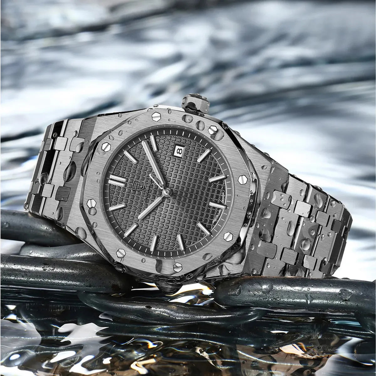 Black Luxury Quartz Sports Watch For Men
