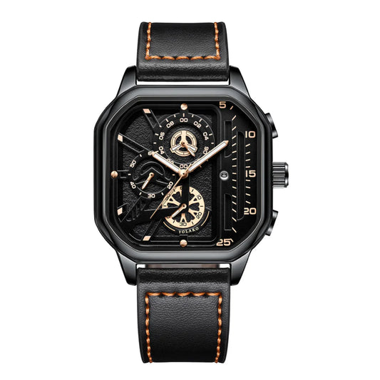 Classic Square Business Sports Quartz Men's Leather Watches