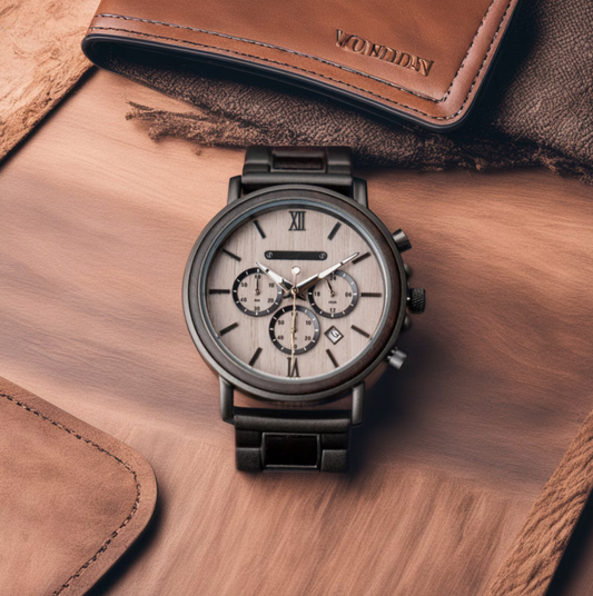 Engraved Wooden Watch-Custom Gift for Him, Anniversary, Father's Day, Groomsmen-Monogrammed Mens Watch-Gift for Men-Wood Watch